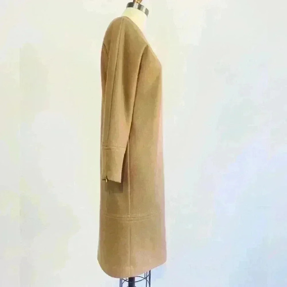 MaxMara Womens Knit Long‎ Sleeve Dress Size 44 Tan 100% Virgin Wool | Italian - Picture 3 of 8